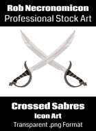 Crossed Sabre Swords - Fantasy Stock Art Icon Filler Illustration