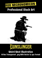 Gunslinger Illustration - Wild West Stock Art