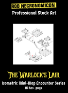Warlock's secret lair - Isometric Dungeon Fantasy Stock Art OSR Map