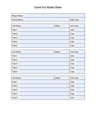 Dumb Fun Roster Sheet