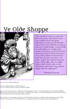 Ye Olde Shoppe - Shopping Handout