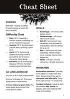 ShadowDark Cheat Sheet