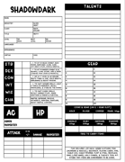 Shadowdark Character Sheet