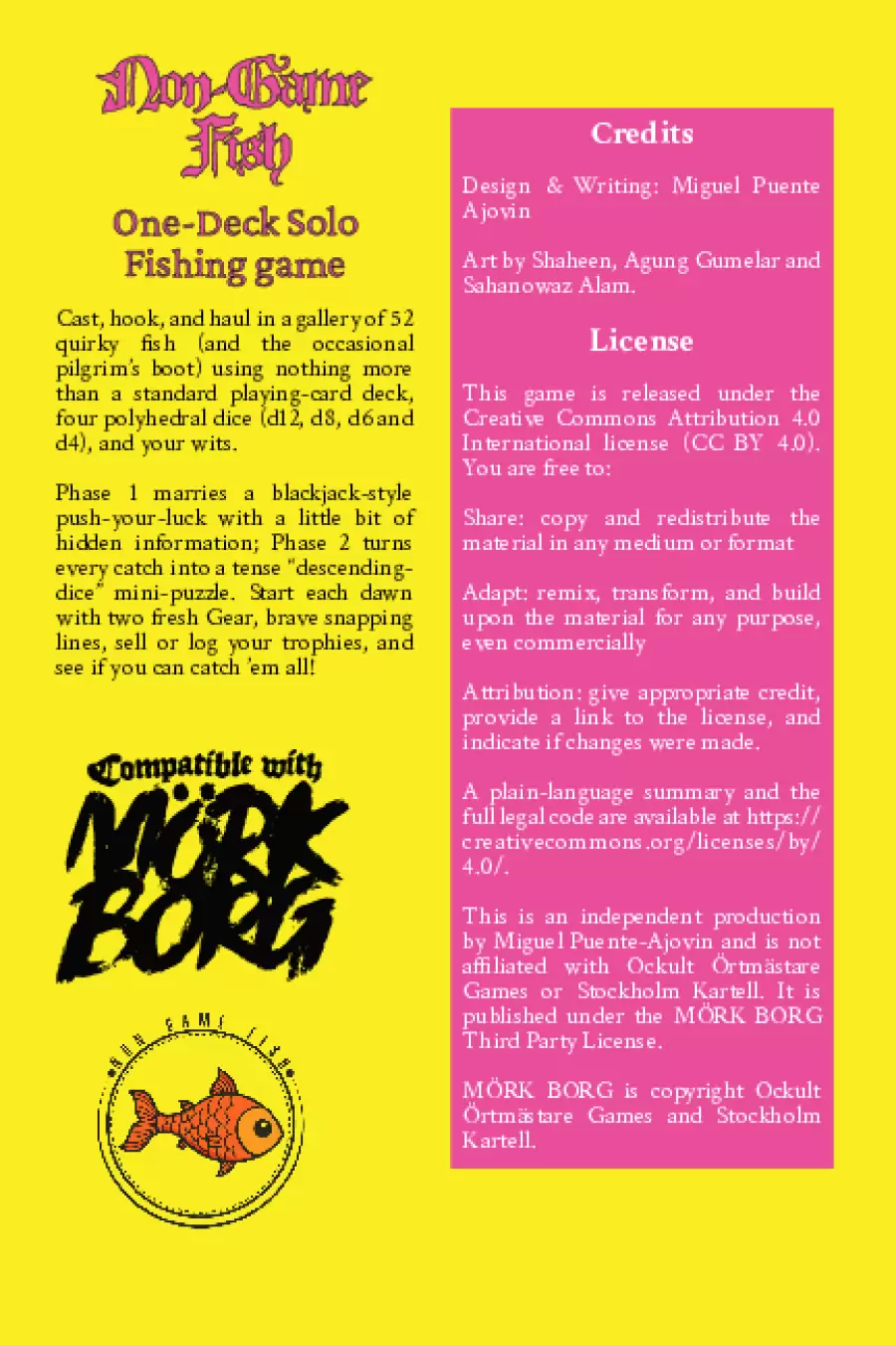 Non-Game Fish Compatible with Mörk Borg