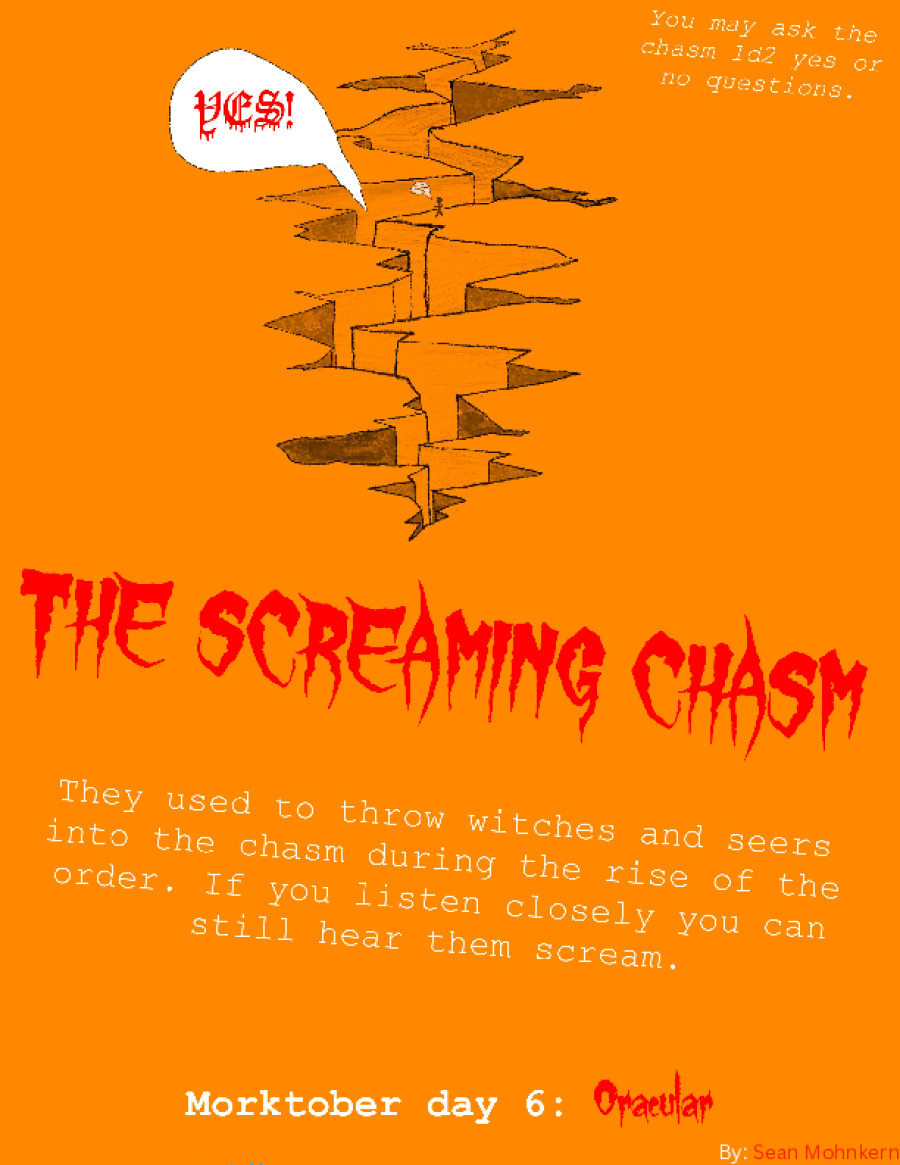 The Screaming Chasm, An Oracle Location for MÖRK BORG