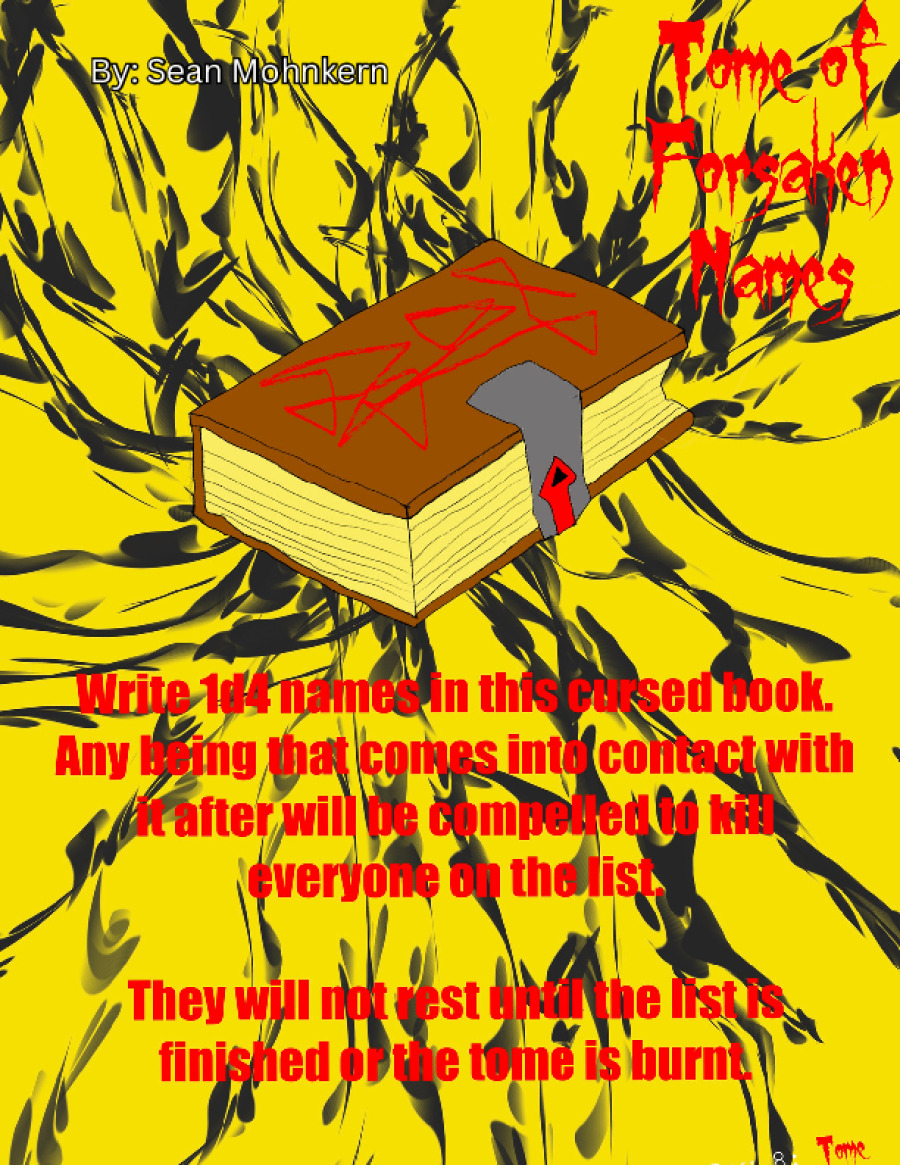 Tome of Forsaken Names, A Cursed Item For MÖRK BORG