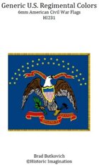 Generic U. S. Regimental Colors American Civil War 6mm Flag Sheet