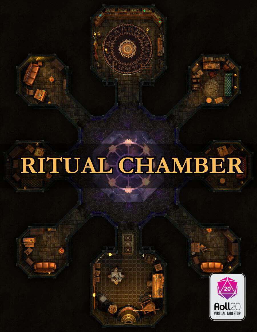 Ritual Chamber Battlemap | Dark Fantasy Map for Roll20 - Explorers ...
