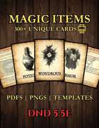 DnD Magic Item Cards 2024 - 5.5e Printable PDF