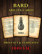 Bard DnD Ability Cards 2024 - 5.5e Printable