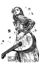 Young bard low angle shot Stock art