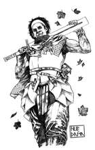 Human fighter low angle shot Stock art