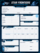 Star Frontiers RPG Character Sheet Pack