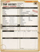 Top Secret 1e RPG Character Sheet Pack (24 Sheets)