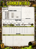 Gamma World 1st/2nd Edition Character Sheet Pack (31 Sheets)