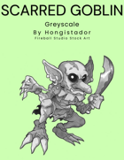 Scarred Goblin - Greyscale, RPG Fantasy Illustration