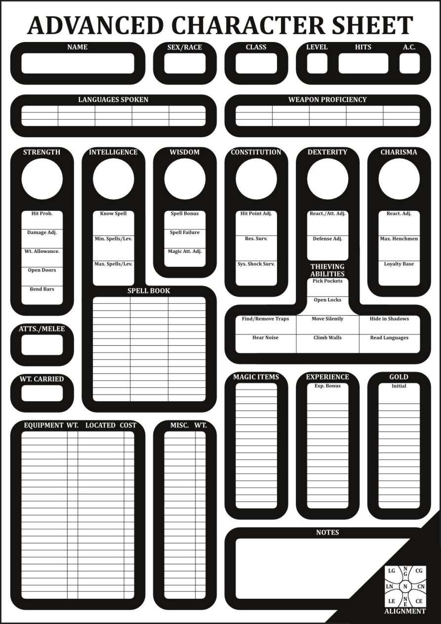 Лист персонажа для печати. Character Sheet. Лист персонажа книжка. OSR character Sheet. Лист персонажа оборудование.