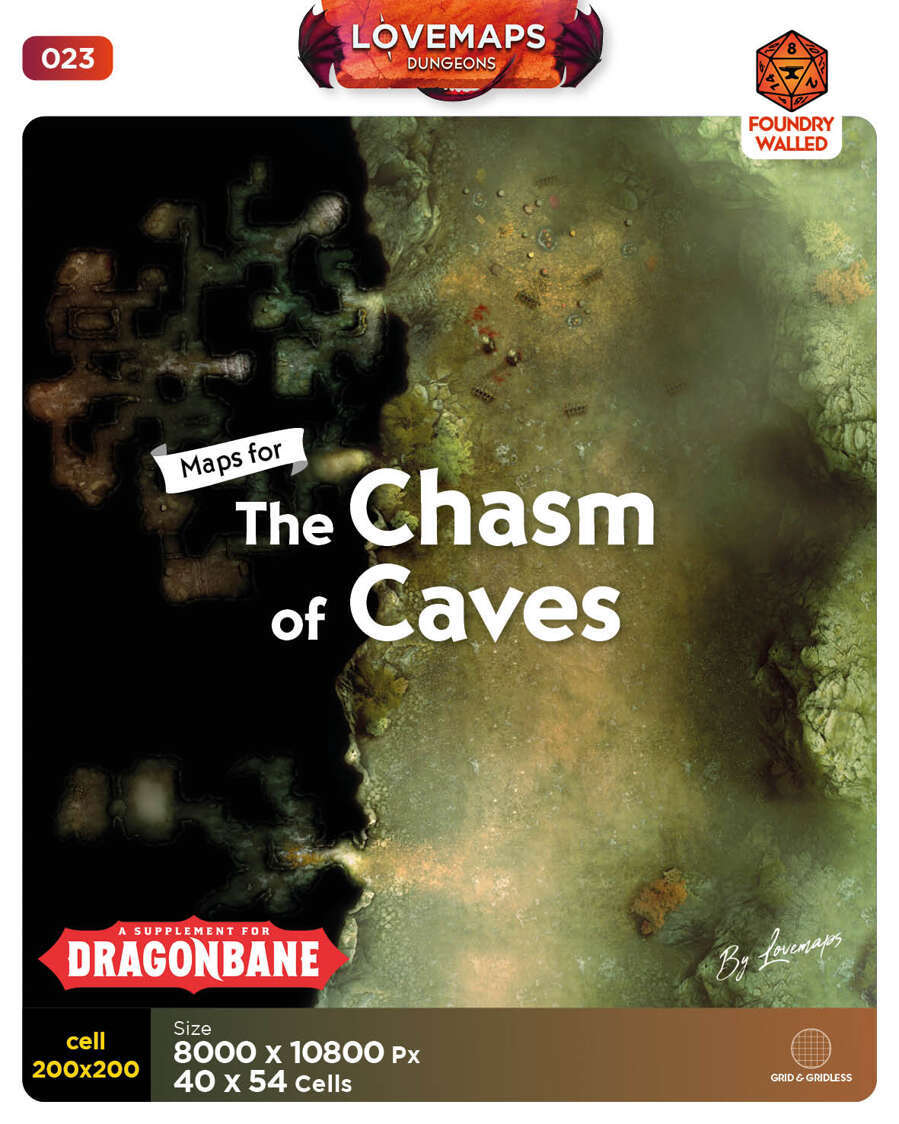 Dragonbane Ridermount Map 023 - Maps for DragonBane - PoG - The Chasm of Caves - Lovemaps ...