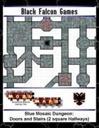 Blue Mosaic Dungeon: Doors and Stairs (2 square Hallways)