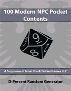 D-Percent - 100 Modern NPC Pocket Contents