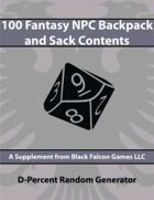 D-Percent - 100 Fantasy NPC Backpack and Sack Contents