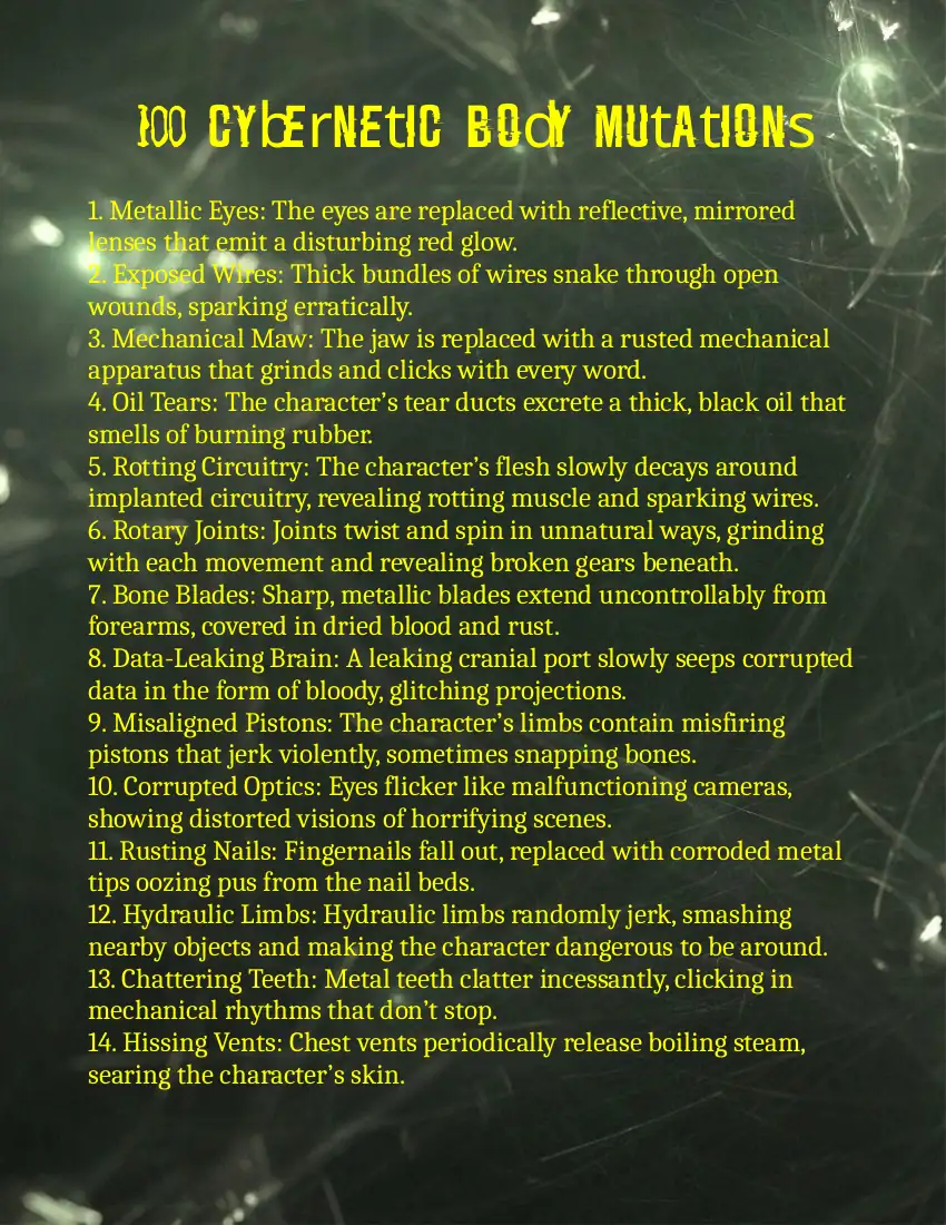 Cover of 100 Cybernetic Body Mutations