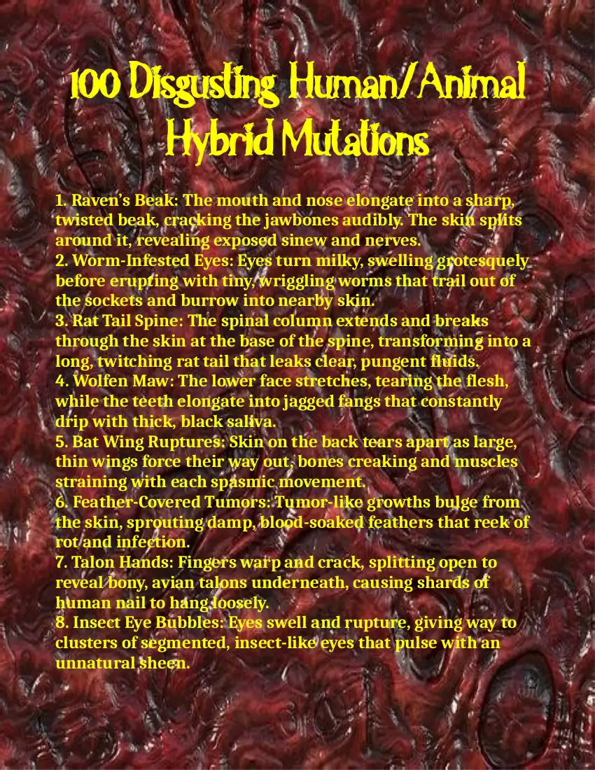 Cover of 100 Disgusting Human Animal Hybrid Mutations