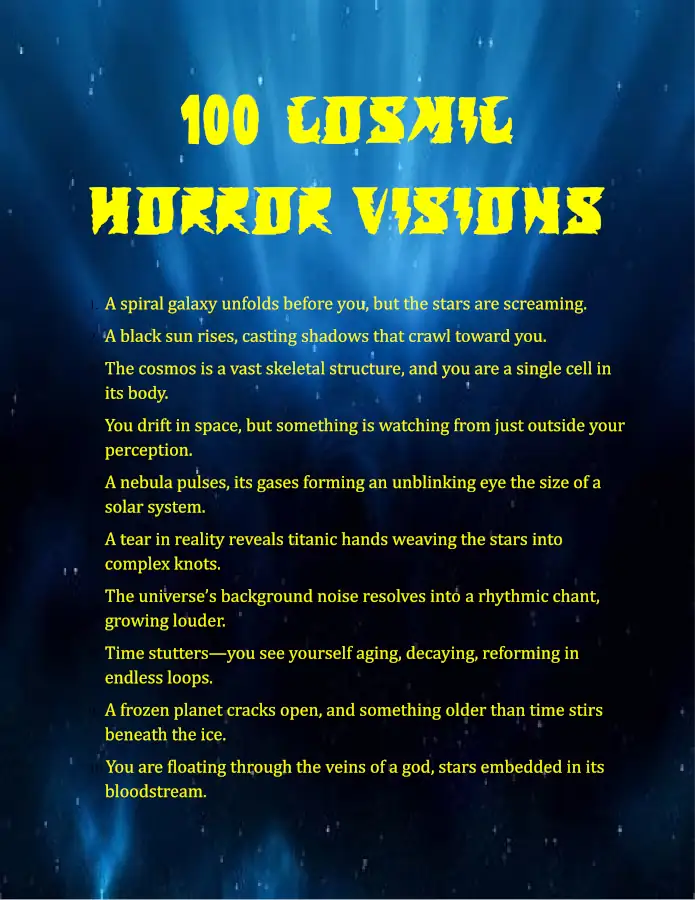 Cover of 100 Cosmic Horror Visions