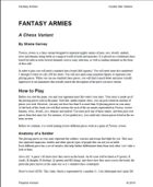 Fantasy Armies - Chess Variant - Playtest Edition
