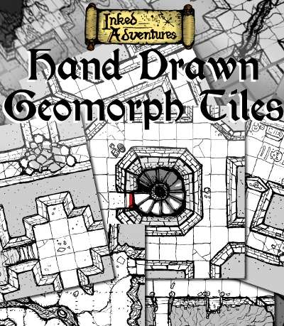 Inked Adventures Hand Drawn Geomorph Tiles (small) - Inked Adventures ...