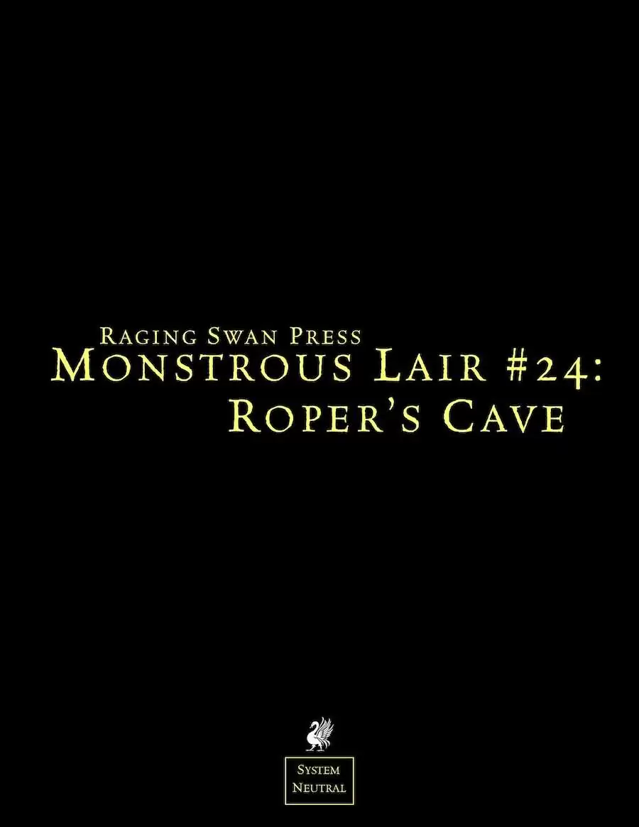 Monstrous Roper Monstrous Lair #24: Roper's Cave - Raging Swan Press | GM's Resources ...