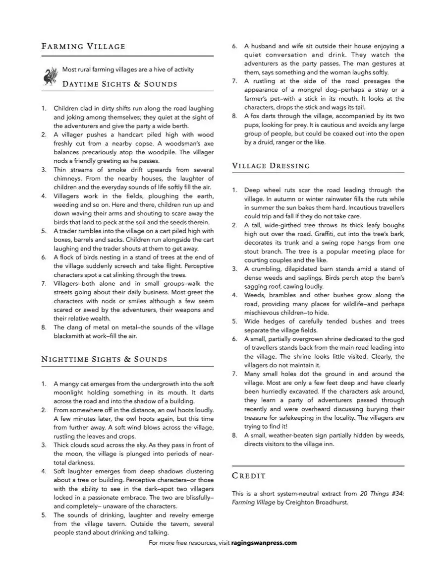 One-Pager:Farming Village