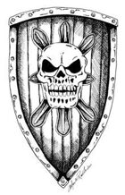 Stock Art Shields: Grinning Skull