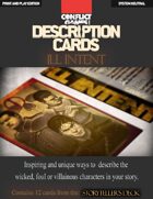 Description Cards - Storytellers Deck - ILL INTENT excerpt - (Creative Inspiration for Writers, Storytellers and GMs): Contains 12 Cards from the "Description Cards - Storytellers Deck"