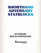 Shorthand Adversary Statblocks - Daggerheart Compatible