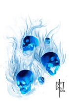 Stock Art: Flaming Skulls
