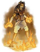 Stock Art: Female Catfolk Pyromancer