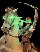 Stock Art: Female Psychic Warrior on Horseback