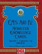 GM's Aid IV: Monster Knowledge Cards Volume 2 - Gargoyle to Owlbear