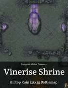 Vinerise Shrine — Hilltop Ruin (35x35 Battlemap)