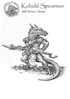 Hand-Drawn RPG Stock Art - Kobold Spearman (With Bonus Token)