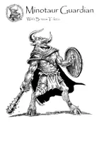 Hand-Drawn RPG Stock Art - Minotaur Guardian (With Bonus Token)