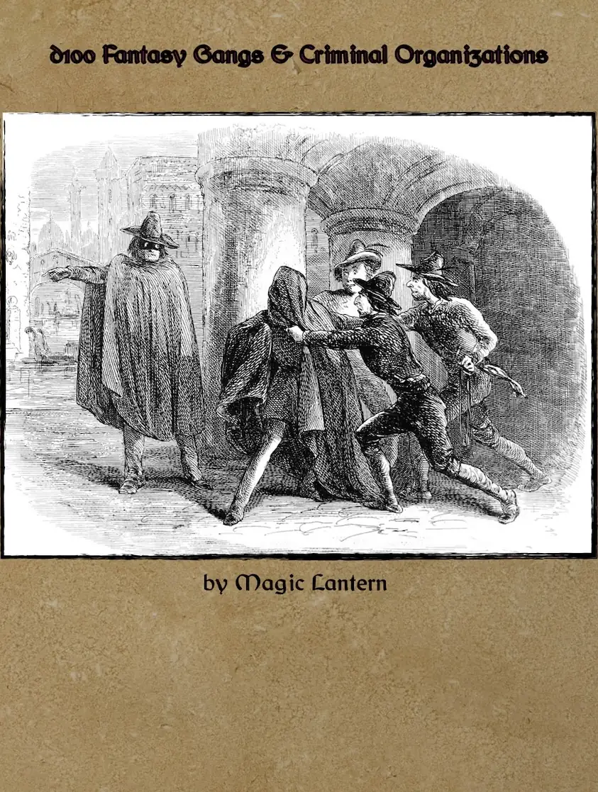 Cover of d100 Fantasy Gangs & Criminal Organizations