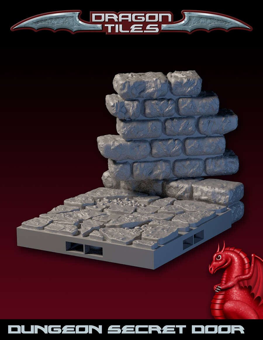 DRAGON TILES: Dungeon Secret Door - Fat Dragon Games | Dragon Tiles |  DriveThruRPG