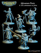 Fantasy Adventure Party for Uncharted Realms RPG - 6 STL miniatures