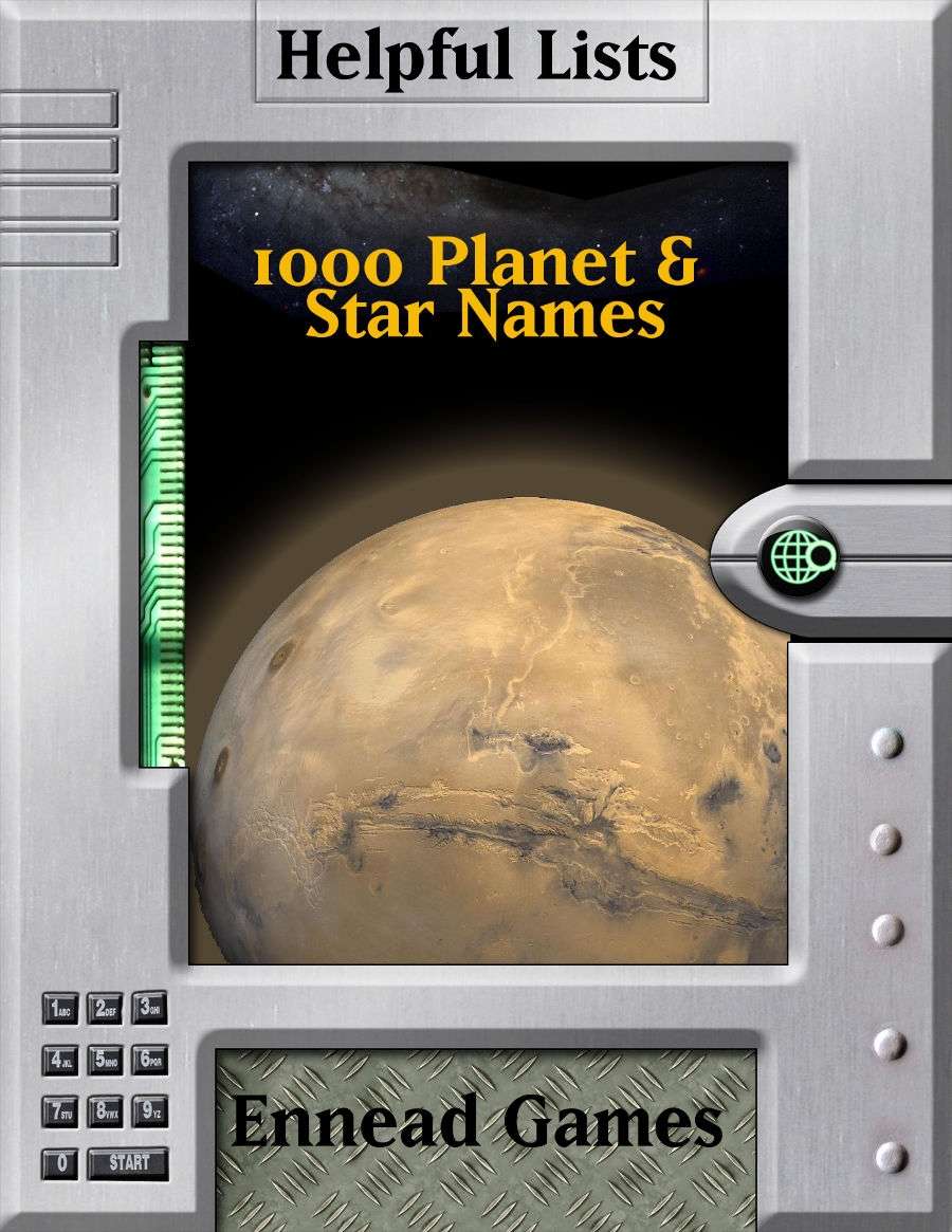 1000 Planet & Star Names - Ennead Games | Name Lists | DriveThruRPG