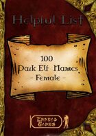 100 Dark Elf Names - Female