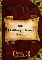 100 Halfling Names - Female