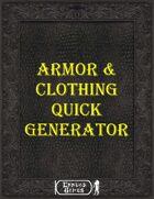Armor & Clothing Quick Generator