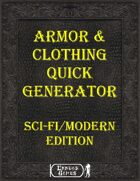 Armor & Clothing Quick Generator - SciFi/Moden Edition